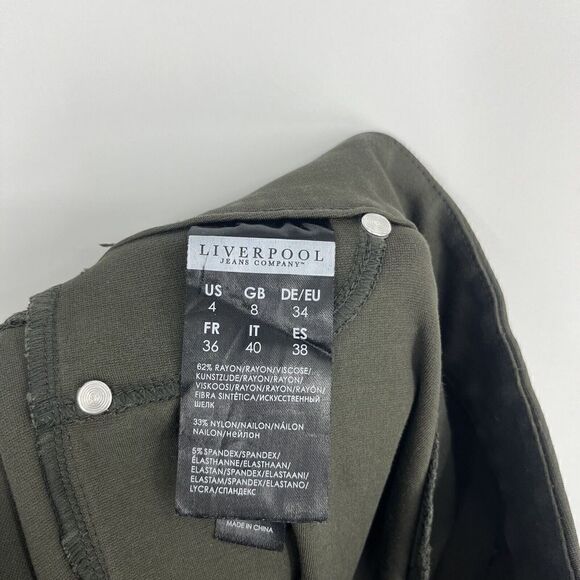 Liverpool Pants Size 4/27 Womens Green Skinny Sienna Pull On Legging Ponte Knit - Picture 8 of 11